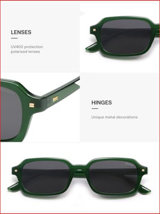 Trendy Rectangle Polarized Sunglasses with UV Protection, Thin Slim Square Frame main image 6